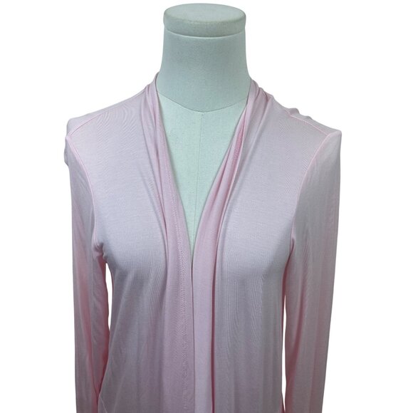Lands End Light Pink Open Front Cardigan With Pockets Long Sleeve Womens Size S - Picture 4 of 8